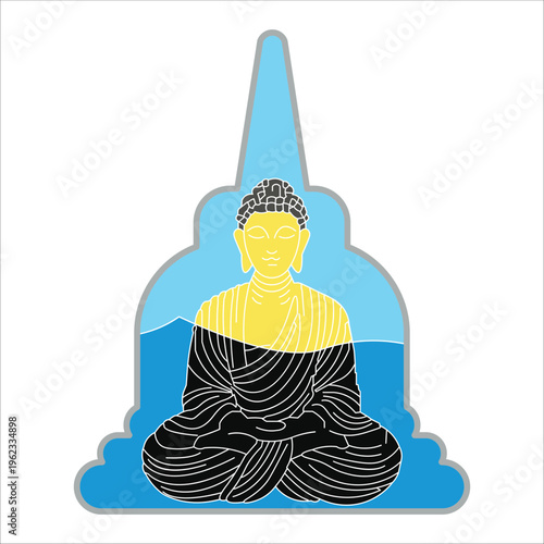 Happy Vesak day greeting concept. simple colored vector