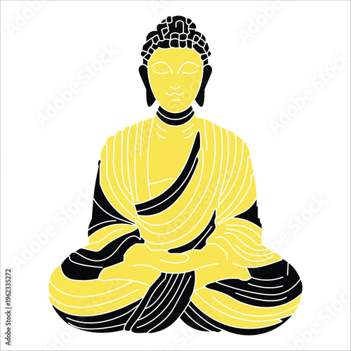 Happy Vesak day, buddhist holiday. Flowers and leaves of lotus, Symbol of peace, meditation, enlightenment. simple vector illustration