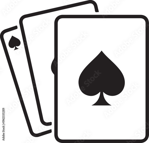 Playing card icon.Flat silhouette version.