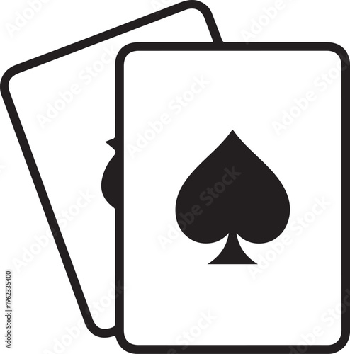 Playing card icon.Flat silhouette version.