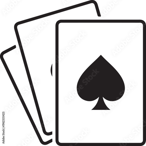 Playing card icon.Flat silhouette version.