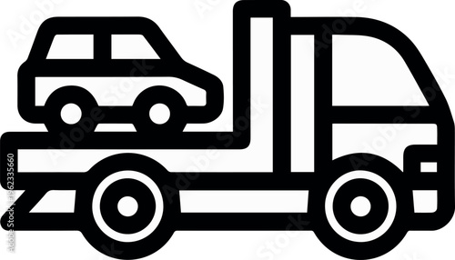 Wrecker truck recovering car after accident