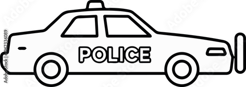 Police car outline for law enforcement signage
