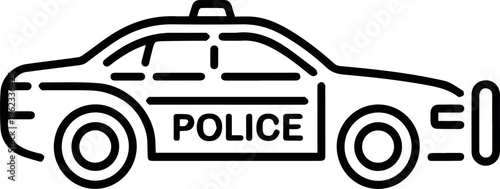 Police cruiser silhouette for emergency response