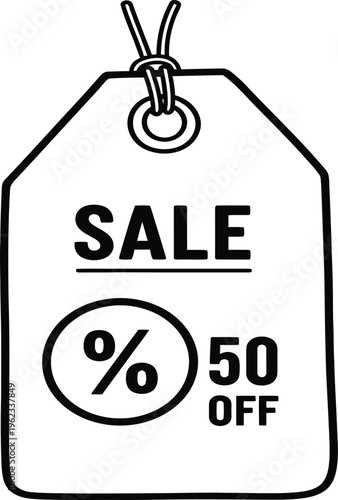 50 percent off sale discount tag