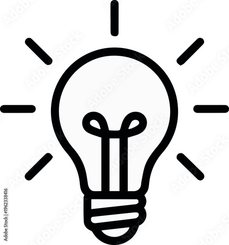 Light bulb icon for energy and electricity concept