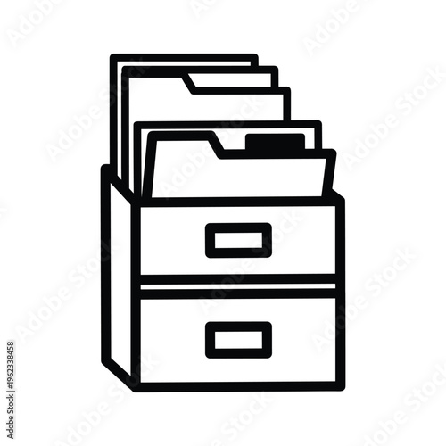 A filing cabinet with hanging folders on top