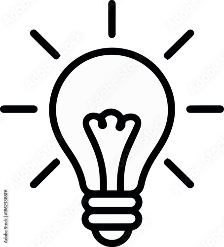 Light bulb icon for business idea and brainstorming
