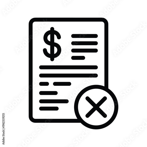 Document with dollar sign marked as invalid or incorrect