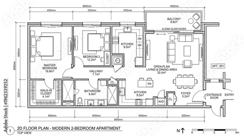 Detailed architectural blueprint of a modern building floor plan with precise measurements and labels.
