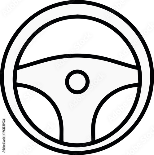 Steering wheel icon for car dashboard