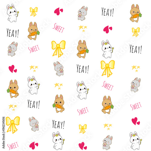 seamless pattern with funny animals