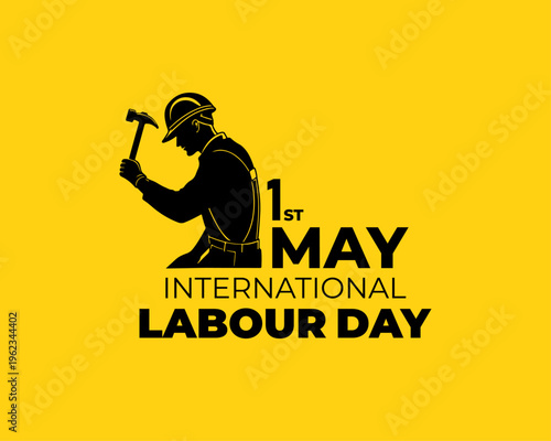 Happy Workers Day.1st May. International Labour Day. Holiday concept. Template for background with banner, poster and card. Vector illustration.