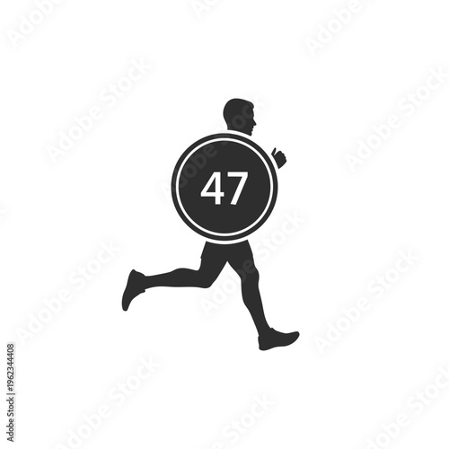 runner silhouette with step counter icon