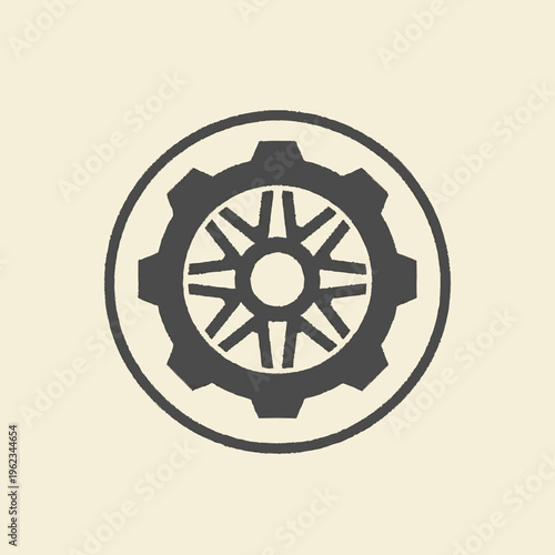Gear Icon Mechanical Design Element.