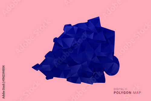 Holy See Map - Low poly polygon map in deep blue gradient on soft pink pastel background, modern minimal geometric design, clean digital vector illustration.
