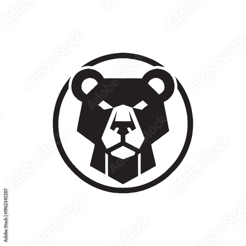Black bear head logo design.