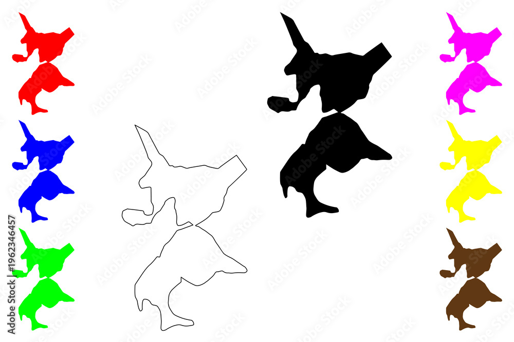 Fototapeta premium Menemen city (Republic of Türkiye, Turkey) map vector illustration, scribble sketch Menemen map