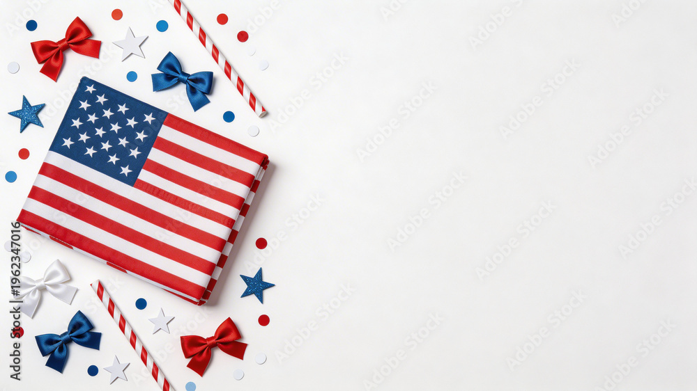 Fototapeta premium pattern with stars in red white and blue colors, American patriotic background