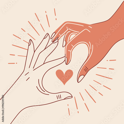 Grateful Heart Hands with Soft Glowing Light Vector
