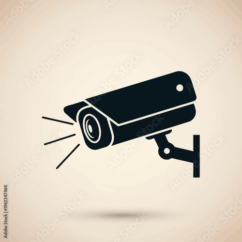 Security camera surveillance icon, monitoring symbol