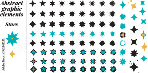 Conjunto de iconos de estrellas vectoriales en estilo plano para calificación y diseño gráfico