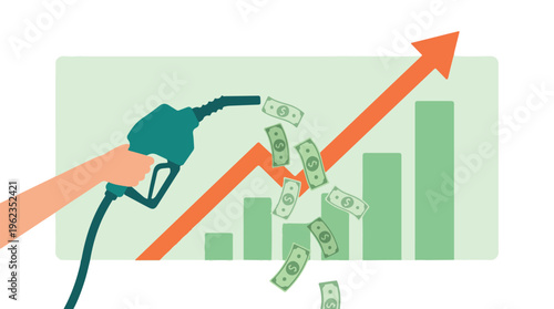 Rising fuel prices illustration showing increasing costs and financial impact