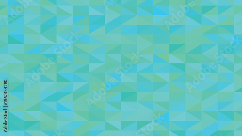 Teal and aqua blue geometric mosaic pattern of interlocking triangles