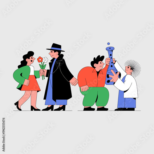 Diverse People Embracing Nature with Flowers