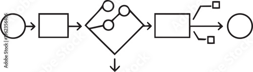 3d transition from circle to square shape arrow concept for business transformation