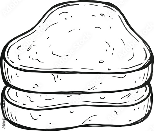 Vector graphic illustration of two slices of toasted bread stacked together
