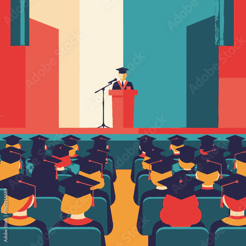 Graduation Ceremony Speaker Addressing Audience.