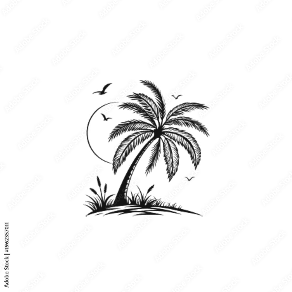 Obraz premium palm tree silhouette
