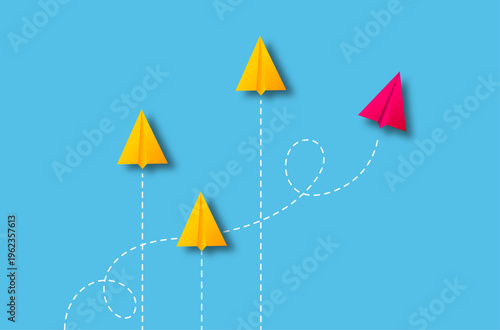 aereo di carta, inviare messaggio, concetto comunicazione, messaggio, cambiare direzione