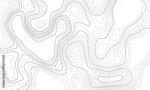 Abstract topographic contour lines background with minimal gray map pattern design. Dynamic feel to topographic mapping vector illustration.