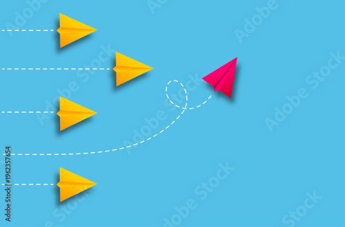 aereo di carta, inviare messaggio, concetto comunicazione, messaggio, cambiare direzione