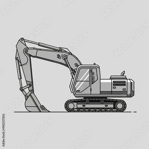 Excavator Machine, Heavy Construction Equipment, Industrial Vehicle, Digging Machine, Crawler Excavator