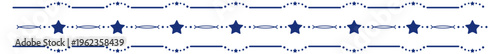 星とドットが並ぶおしゃれなシームレスライン装飾素材