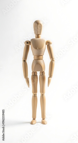 Wooden Mannequin Figure Standing Alone.