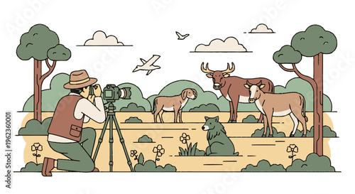 Wildlife photographer captures animals in their natural habitat.