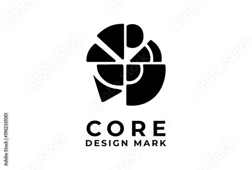 Geometric Shapes Composition Symbol Presented As Black Vector Silhouette Sketch Engraving Logo Illustration Representing Design Day Abstract Concept