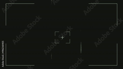 VHS Camera Frame Overlay with Analog Noise, Subtle Glitch and Retro Viewfinder Screen Distortion Seamless Loop