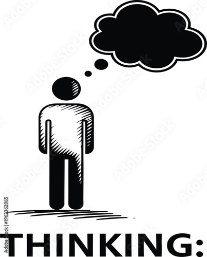 A person thinking deeply with a blank expression