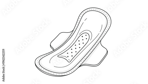 Single white sanitary napkin with protective wings shown in a perspective view against a plain white background for feminine hygiene care.