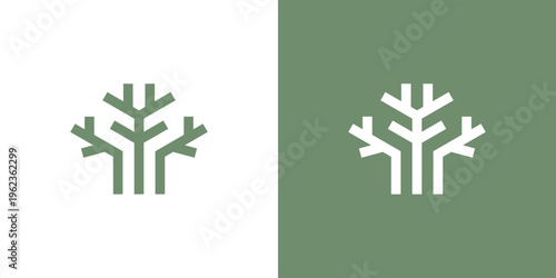 Dual meaning logo combining tree elements, symbolizing growth, stability, sustainability, and long-term development rooted in strong and natural foundations