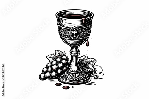 Holy Communion Bread And Wine Good Friday Christian Symbol