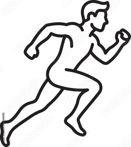  male runner in mid-stride for sports websites training guides marathon promotion and fitness.