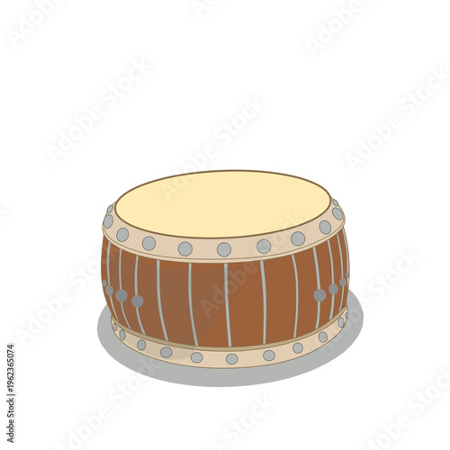 Korean Traditional Buk Drum Isolated on White Background – Asian Percussion Instrument