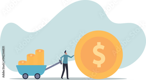 Success investor, rich man making money from business or investment, income and revenue, budget, saving or profit .human life and situation.