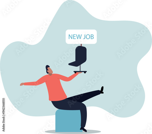 New job offer or new career opportunity, employment and recruitment, promoted to new position or hiring staff for vacancy .human life and situation.